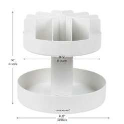 Coffee Organizers<Mind Reader 2-Tier Plastic Lazy Susan Coffee Countertop Organizer, White (SNACKCAR-WHT)