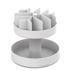 Coffee Organizers<Mind Reader 2-Tier Plastic Lazy Susan Coffee Countertop Organizer, White (SNACKCAR-WHT)