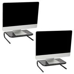 Mind Reader Ventilated Monitor Stand, Holds up to 44 lbs., Metal, , 2/Pack (2METMONST-BLK)* Monitor Mounts & Stands