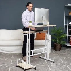 Woodland Collection 21"W Manual Adjustable Standing Desk, White (SDROLLXL-WHT) Standing Desks