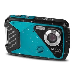 Cameras & Camcorders<MINOLTA 21 MP 1080p Digital Waterproof Camera, 4x Digital Zoom, Teal (MN30WP-TL)