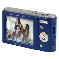 Cameras & Camcorders<MINOLTA 44 MP/2.7K Quad HD Digital Camera with 16x Digital Zoom, Blue (MND20-BL)
