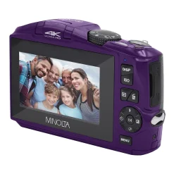 Cameras & Camcorders<MINOLTA 48 MP/4K Ultra HD Digital Camera with 16x Digital Zoom, Purple (MND50-P)