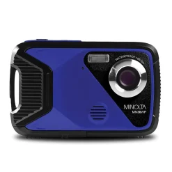Cameras & Camcorders<MINOLTA 21 MP/1080p Waterproof Digital Camera with 4x Digital Zoom, Blue (MN30WP-BL)