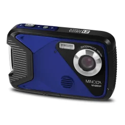 Cameras & Camcorders<MINOLTA 21 MP/1080p Waterproof Digital Camera with 4x Digital Zoom, Blue (MN30WP-BL)