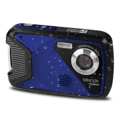 Cameras & Camcorders<MINOLTA 21 MP/1080p Waterproof Digital Camera with 4x Digital Zoom, Blue (MN30WP-BL)