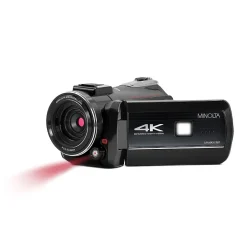 Cameras & Camcorders<MINOLTA 4K Ultra HD IR Night Vision Video Camcorder with 16x Digital Zoom, Black (MN4K40NV)
