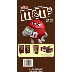 Chocolate<M&M's Milk Chocolate Pieces, 1.69 oz., 36/Box (MMM49990)