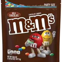 Chocolate<M&M's Party Size Milk Chocolate Candy Pieces, 38 oz. (MMM55114)