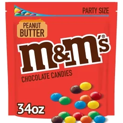 Chocolate<M&M's Party Size Peanut Butter Milk Chocolate Candy Pieces, 34 oz. (MMM55085)