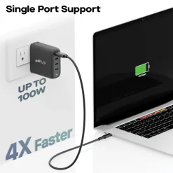 Mobile Pixels Inc. USB-C and USB-A Wall Charger, 100-Watt, Black (117-1001P01)