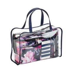 Modella Blockbuster Blue Floral PVC/Polyester 8-Piece Tote Set, Large (A28621)
