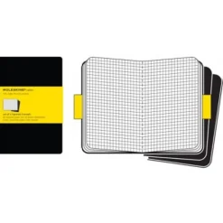 Moleskine Cahier Large 1-Subject Professional Notebooks, 5" x 8.25", Graph Ruled, 40 Sheets, Black (9788883704963) New