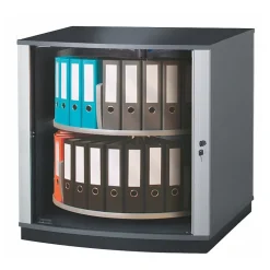 Clearance ® 37" Two Tier Lockfile Carousel Cabinet, Graphite Storage Cabinets