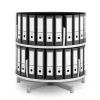 Discount Deluxe 2-Tier Binder & File Carousel Shelving, White (CL2-80) File Cabinets