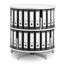 Discount Deluxe 2-Tier Binder & File Carousel Shelving, White (CL2-80) File Cabinets