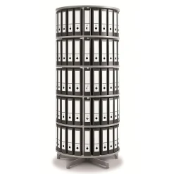 Clearance ® Rotary Five Tier Spin & File Binder Storage Carousel, White File Cabinets