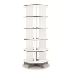 Clearance ® Rotary Five Tier Spin & File Binder Storage Carousel, White File Cabinets