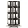 Hot ® Rotary Four Tier Spin & File Binder Storage Carousel, White File Cabinets