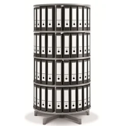 Hot ® Rotary Four Tier Spin & File Binder Storage Carousel, White File Cabinets