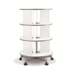 Outlet ® Rotary Three Tier Spin & File Binder Storage Carousel, White File Cabinets