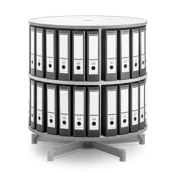Hot ® Rotary Two Tier Spin & File Binder Storage Carousel, White File Cabinets