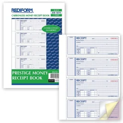 Best Money Receipt Forms, Carbonless, 3 Part, Hard Cover, 2-3/4" x 7", 200 Sets/Book (RED8L818) Accounting & Record Journals