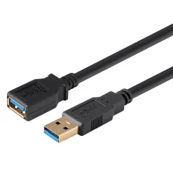 Usb Cables<Monoprice 113749 1.5' USB 3.0 A to A Female Extension Cable, M/F, Black