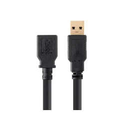 Usb Cables<Monoprice 113751 6' USB 3.0 A to A Female Extension Cable, M/F, Black