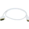 Usb Cables<Monoprice ® 3' DisplayPort Male to DVI Male 28AWG Cable, White
