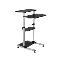 Hot 27.5" W Mobile Height Adjustable Desk, Silver, Plastic/Steel (MI-7940) Standing Desks