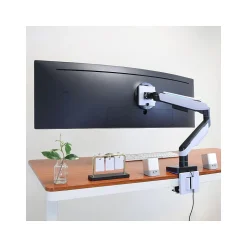 Mount-It! Adjustable Monitor Arm, Up to 49" Monitor, Grayish White/Matte Black (MI-4881)* Monitor Mounts & Stands