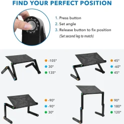 Mount-It! Adjustable Vented Aluminum Laptop Stand (MI-7210)
