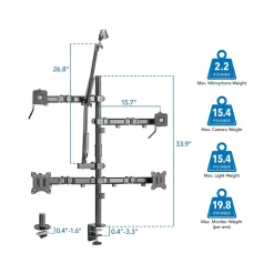 Mount-It! All-in-One Adjustable Studio Camera Setup Dual Mount, Up to 32