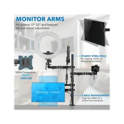 Mount-It! All-in-One Adjustable Studio Camera Setup Dual Mount, Up to 32
