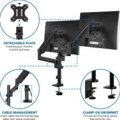 Mount-It! Dual Monitor Arm Desk Mount for 19