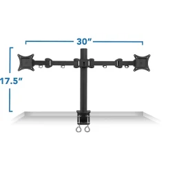 Mount-It! Dual Monitor Mount, Up To 27" Monitors, Black (MI-752)* Monitor Mounts & Stands