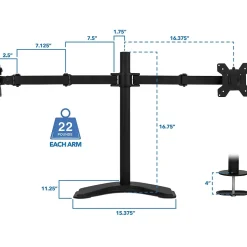 Mount-It! Dual Monitor Stand for 19"-32" Screens (MI-2781B)* Monitor Mounts & Stands