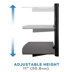New Floating Wall Mounted Shelf Bracket Stand, Black (MI-892) Shelving