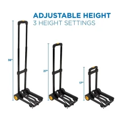 Hand Trucks & Dollies<Mount-It! Folding Luggage Cart and Dolly, 77 lb. Capacity, Black/Yellow (MI-912)