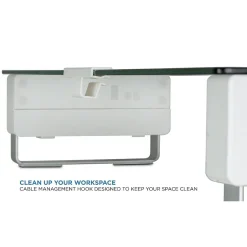 Mount-It! Glass Computer Monitor Stand with Brushed Aluminum Legs, 66 lbs. Capacity (MI-7264)* Monitor Mounts & Stands