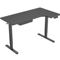 Discount MI-15002 57"W L-Shaped Adjustable Particle Board Standing Desk, Black (MI-15002) Standing Desks