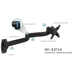 Mount-It! Modular Mount Adjustable Monitor Stands, Up to 27