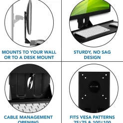 Mount-It! Monitor and Keyboard Wall Mount Bracket, Standing Workstation with Floating Keyboard, VESA Mount Required (MI-7917)* Monitor Mounts & Stands