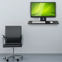 Mount-It! Monitor and Keyboard Wall Mount Bracket, Standing Workstation with Floating Keyboard, VESA Mount Required (MI-7917)* Monitor Mounts & Stands