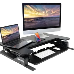Outlet 36."W Rectangular Adjustable Standing Desk Converter, Black (MI-7926) Standing Desks