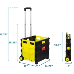 Hand Trucks & Dollies<Mount-It! Rolling Utility Cart, Folding and Collapsible, 55 lbs., Black/Yellow (MI-904)