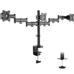 Mount-It! Triple Monitor Mount 3-Screen Desk Stand, Holds Up to 66 lbs., Black (MI-1753)* Monitor Mounts & Stands