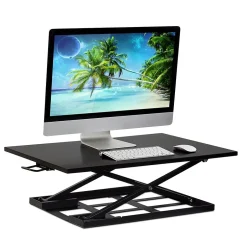 Sale 32"W Rectangular Adjustable Metal Standing Desk Converter, Black (MI-7929BLK) Standing Desks