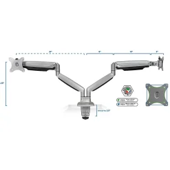 Mount-It! Mount-lt! Adjustable Dual Monitor Arm Mount, Up To 32